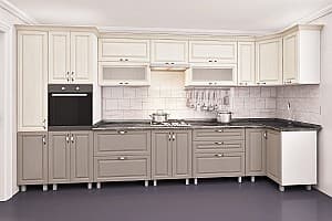 Set mobila bucatarie PS Corner MDF 4.1x0.9 m Eco alebastr/stejar concordia