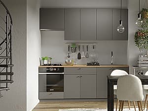 Кухонный гарнитур Fabrik Home Indivi MDF 2200 мм тёмно-серый матовый