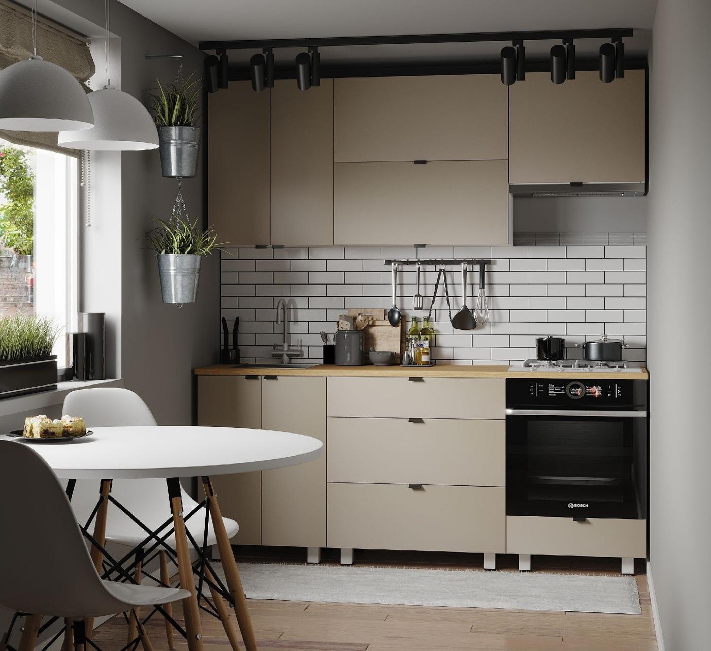 Set mobila bucatarie Fabrik Home Como MDF 2000 mm Cappucino mat