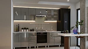 Set mobila bucatarie PS Iulia (High Gloss) 2.6 m Anthracite