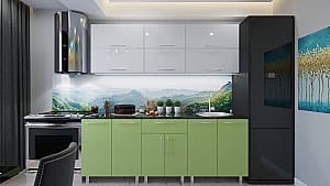 Set mobila bucatarie PS Modern (High Gloss) 1.8m White/Green