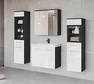 Комплект мебели для ванной Bratex Madrit II Матера (Черный)/Белый Глянцевый
