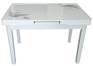 Стеклянный стол Yasen T1920 Белый/Цветы