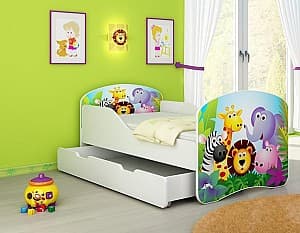 Детская кровать Acma Meble Acma I Zoo 80x180 ящик/матрас 7см Белый