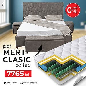 Pat VLM Mert-6 (163613)+ Clasic 160x200 (55586), tapitat, de 2 persoane, cu saltea