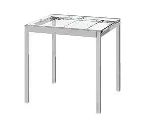 Masa din sticla IKEA Glivarp transparent, chrome 75/115x70 cm