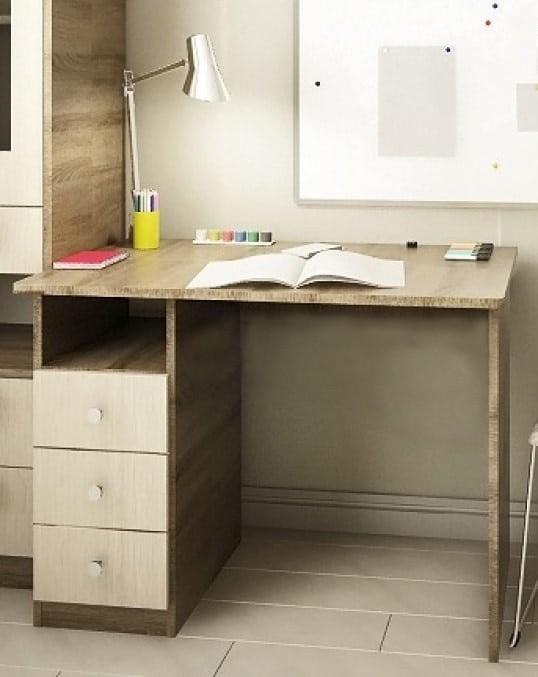 Письменный стол PS КС-100 (ящ.) трюфель/шамони светлый