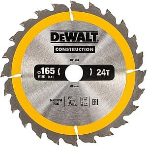 Диск для болгарки Dewalt 165x20мм 24Т