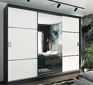 Шкаф купе Prime Furniture Retro 3 200x205x59 Графит (Серый)/Белый/Черный