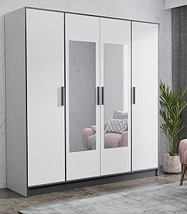 Шкаф Prime Furniture Roj 4D 207 Белый/Черный
