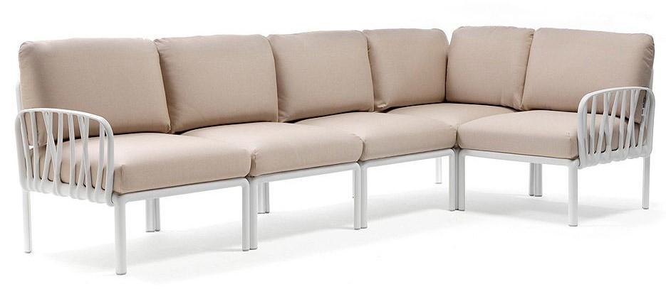 Canapea pentru gradina Nardi KOMODO 5 Sunbrella 40370.00.141 (5locuri) Alb/Canvas (Bej)
