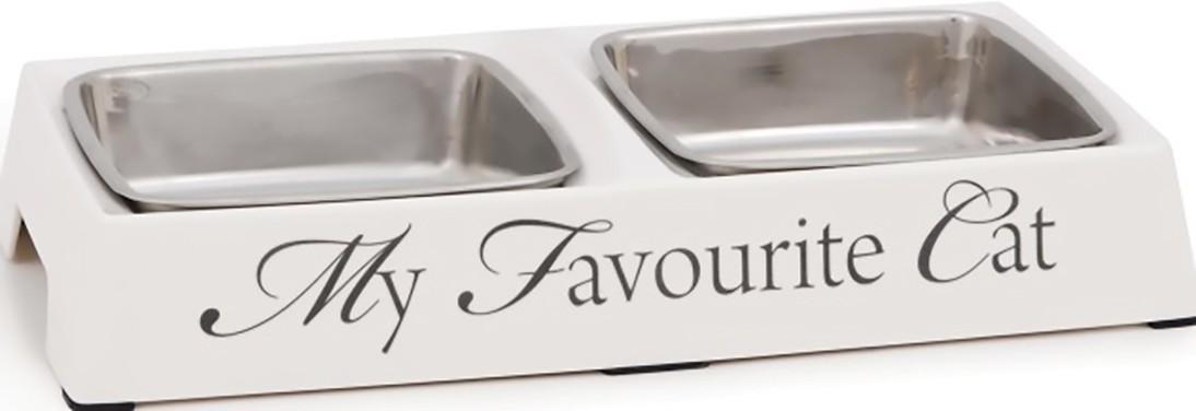 Миска для кошачьего корма Beeztees My Favorite Cat White