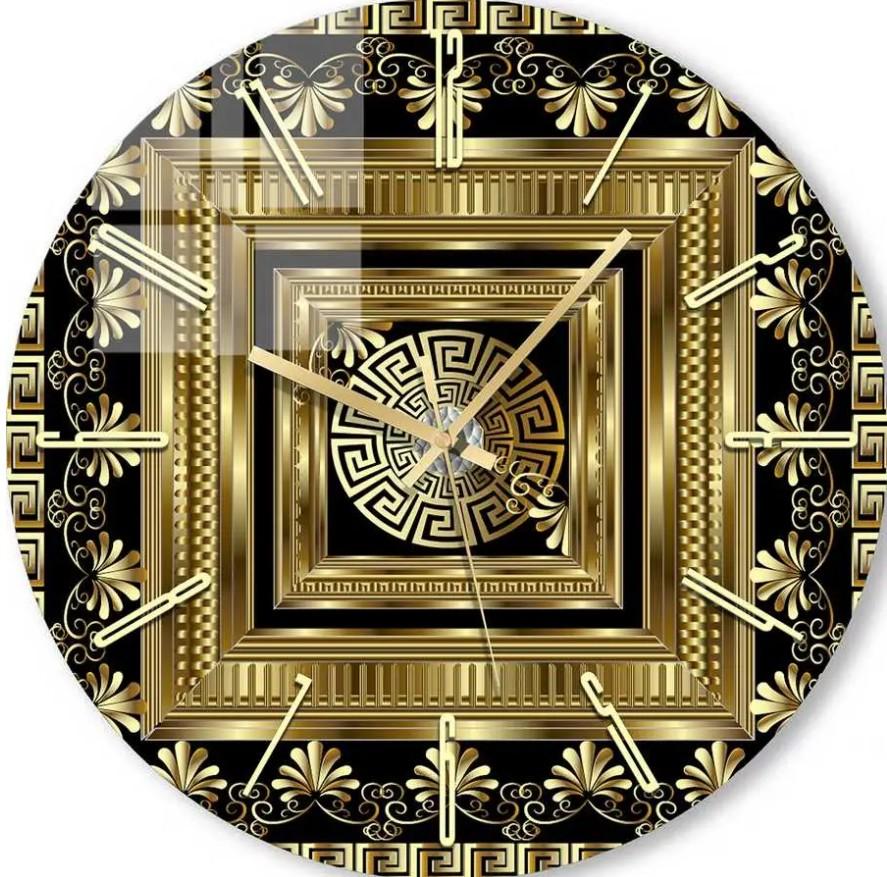 Настенные часы Foto3D Золотые квадраты