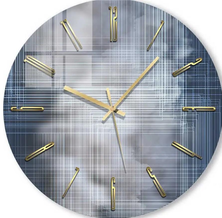 Настенные часы Foto3D Нежные линии в голубых оттенках