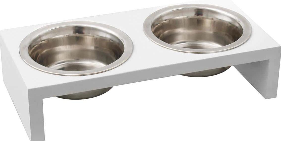 Bol de hrana pentru caini Flamingo KOBUSHI TWIN White