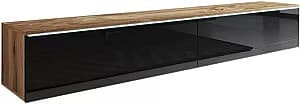 Тумба под телевизор Bratex TV Lowboard D 180 (Wotan Oak/Black Gloss)