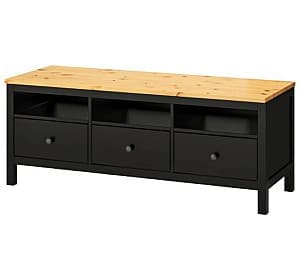 Тумба под телевизор IKEA Hemnes Black Brown / Light Brown 148x47x57 см