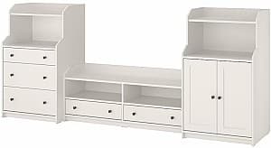 Тумба под телевизор IKEA Hauga ящики/двери 277x46x116 Белый