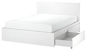 Кровать IKEA Malm/Lonset 2 ящики для хранения 160х200 Белый