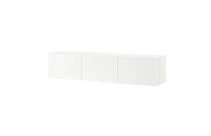 Тумба под телевизор IKEA Besta white / Selsviken white glossy 180x42x38 см