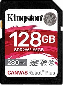 Карта памяти Kingston Canvas React Plus V60 128GB (SDR2V6/128GB)