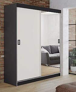 Шкаф-купе Prime Furniture Retro 1 138x205x59 Графит (Серый)/Белый/Черный