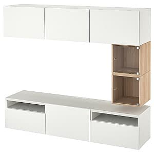 Стенка IKEA Besta/Eket нажимные направляющие180x42x166 Белый/Лаппвикен Белый