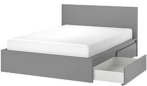 Pat IKEA Malm 4 cutii depozitare 180x200 Gri