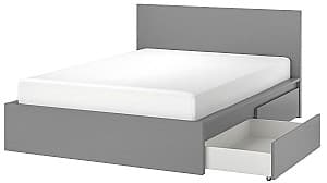 Кровать IKEA Malm/Luroy 4 ящика для хранения 140x200 Серый