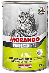 Hrana umeda pentru pisici Morando Professional pate manzo e ortaggi 400g