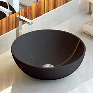 Lavoar baie Idevit Alfa Rotund Black Mat 45x45