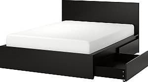 Pat IKEA Malm/Luroy cu 4 sertare 180x200 Negru/Maro