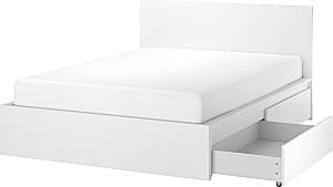 Pat IKEA Malm/Lindbaden cu 4 sertare 160x200 Alb