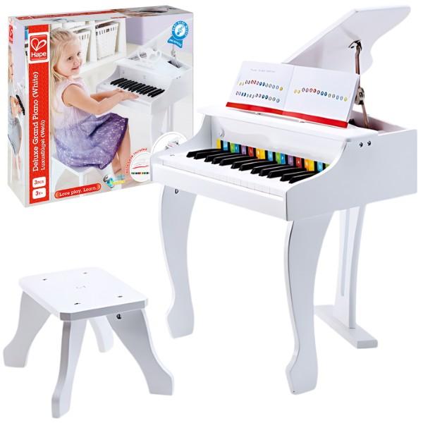 Jucarie muzicala Hape Pian alb cu scaun