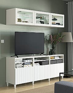 Стенка IKEA Besta/Sutterviken/Kabbarp стекло/ящик c нажимными направляющими 180x42x192 Белый