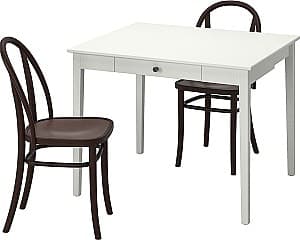 Набор стол и стулья IKEA Idanas/Skogsbo 51/86x96 (1+2) Белый/Темно коричневый