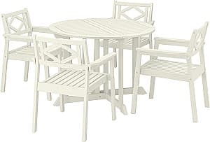 Set mobila de gradina IKEA Bondholmen 4 scaune Alb/Bej