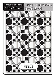 Шторка для ванной Frap F 8803(1.8x1.8m) Black/White