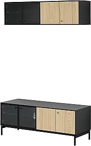 Стенка IKEA Boastad шпон121x42 Черный/Дуб