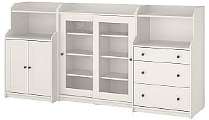 Шкаф витрина IKEA Hauga комод 3 ящика 244x46x116 Белый