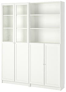 Dulap cu vitrina IKEA Billy/Oxberg panou/usa sticla 160x30x202 Alb