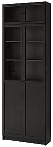 Шкаф витрина IKEA Billy black-brown 80x30x237 см