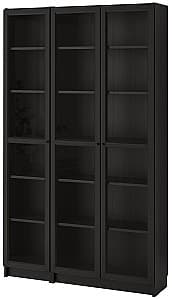 Шкаф витрина IKEA Billy /Oxberg black-brown 120x30x202 см