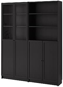 Шкаф витрина IKEA Billy / oxberg black-brown 160x30x202 см