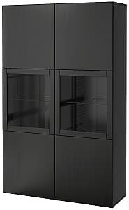 Шкаф витрина IKEA Besta Lappviken, Sindvik black-brown glass 120x40x192 см