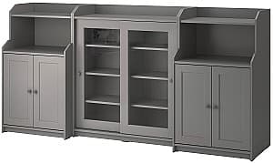 Шкаф витрина IKEA Hauga 244x46x116 Серый