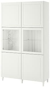 Dulap cu vitrina IKEA Besta White Smeviken/Ostvik white bottle