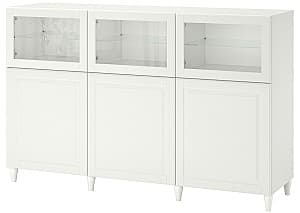 Шкаф витрина IKEA Besta White/Smeviken/Kabbarp  white bottle