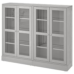 Dulap cu vitrina IKEA Havsta Gray 162x37x134 cm