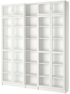 Dulap cu vitrina IKEA Billy/Oxberg 200x30x237 Alb